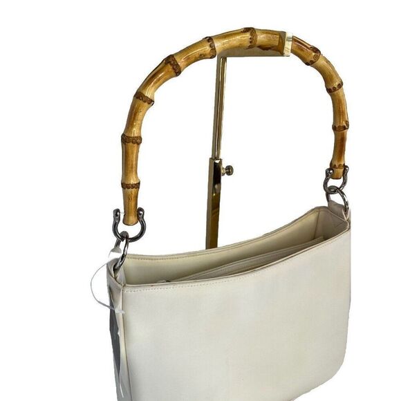Valerie Steven’s NWT Cream‎ Bamboo Handle Handbag 99212 - Picture 2 of 11